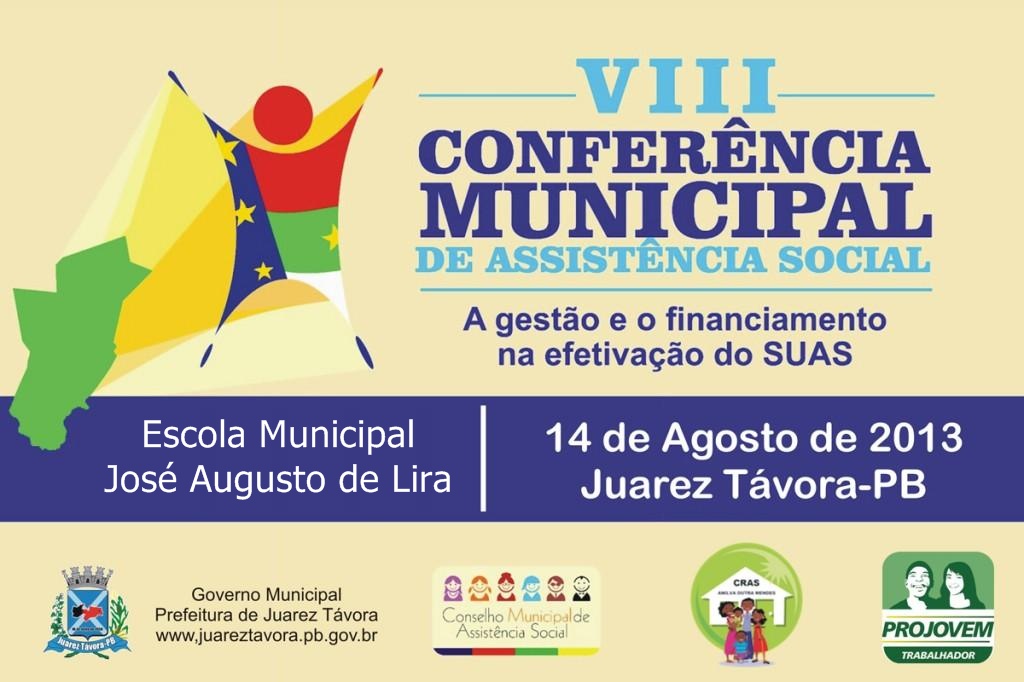 Município de Juarez Távora- PB realizará a IV Conferência Municipal de Assistência Social.