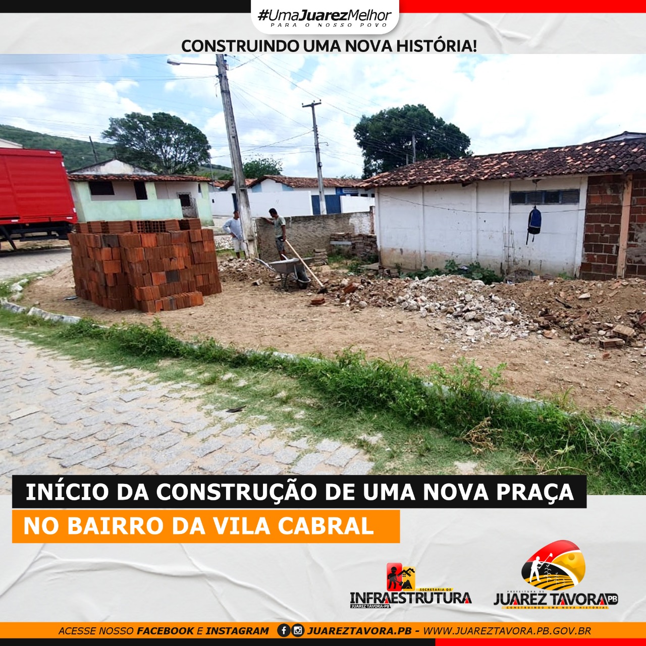 Juarez Távora inicia a construção de uma nova praça no bairro da Vila Cabral