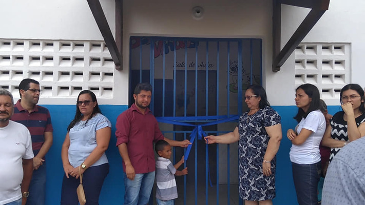 A Prefeita Ana de Nal e o Vice-prefeito Aléx Martins entregam ao Sítio Bebedouro a Creche Municipal Joaquim Trajano de Araújo totalmente reformada e ampliada.