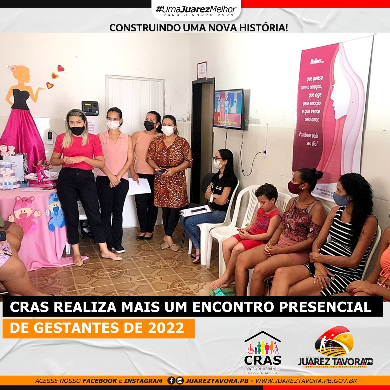 CRAS de Juarez Távora realiza mais um encontro presencial de gestantes de 2022