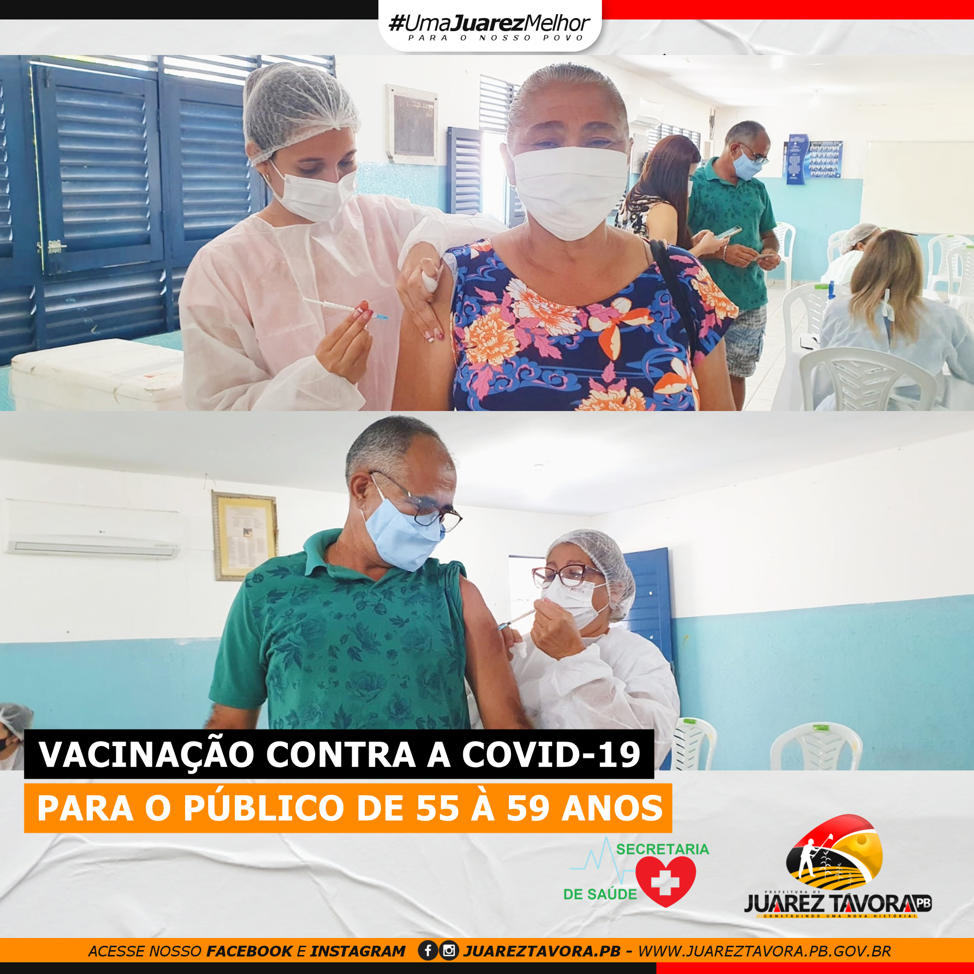 Dia D da vacinação contra a Covid-19 para o público de 55 à 59 anos.