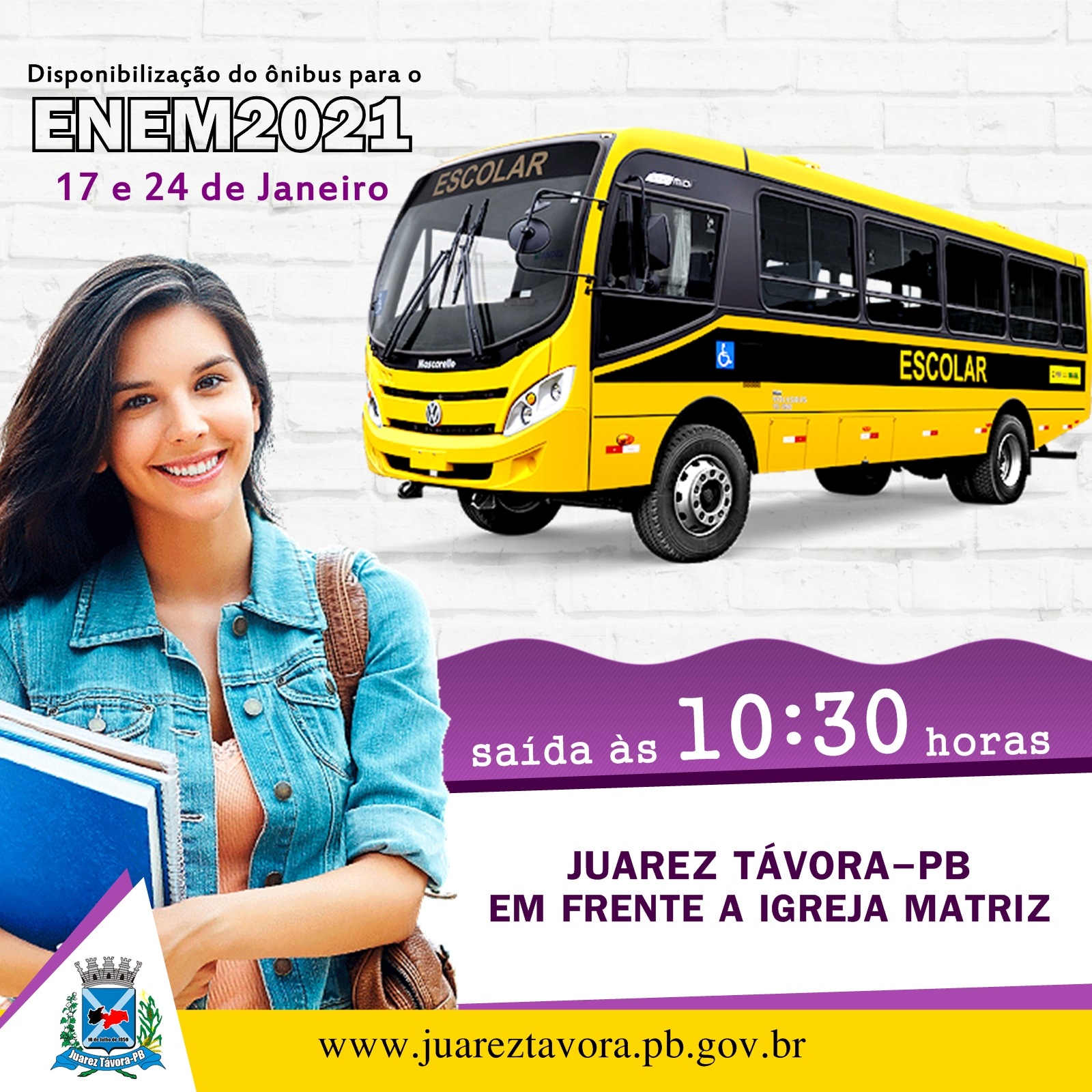 Disponibilização do ônibus para a realização do Enem 2021