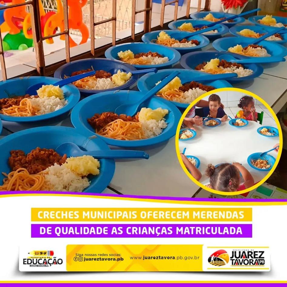 Prefeitura de Juarez Távora garante merenda de qualidade nas creches do município