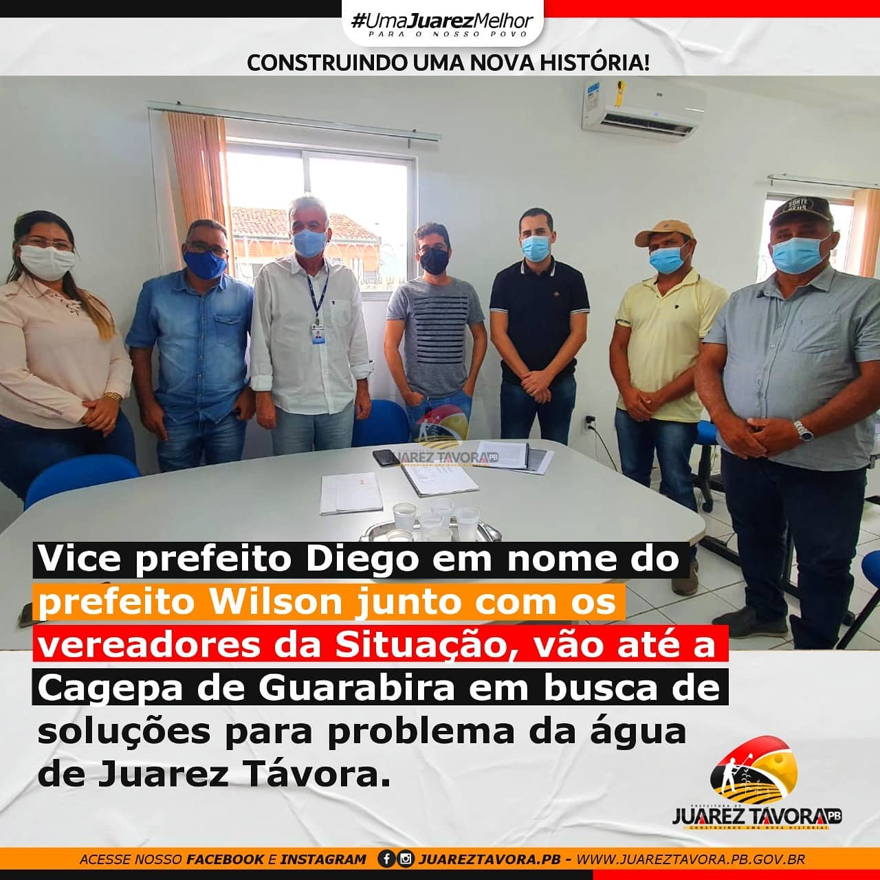 Vice prefeito Diego em nome do Prefeito Wilson junto com os vereadores da Situação vão até a Cagepa em busca de soluções da Água de Juarez Távora.