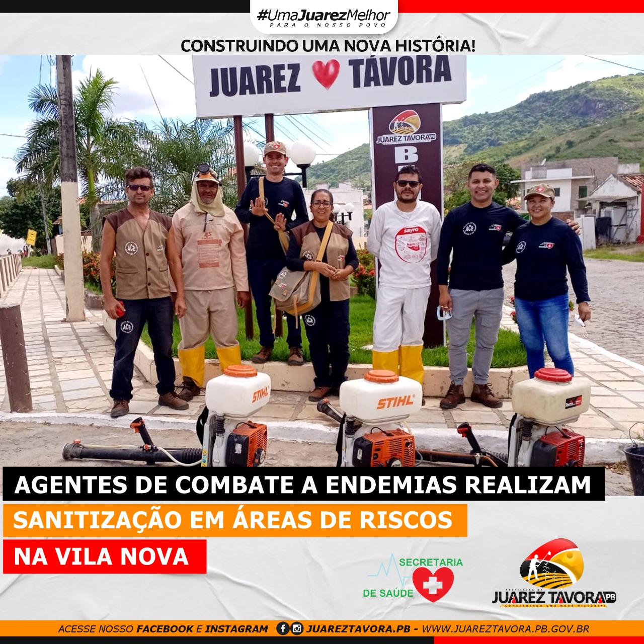 Juarez Távora: Agentes Comunitários de Combate a Endemias realizam sanitização no bairro Vila Nova