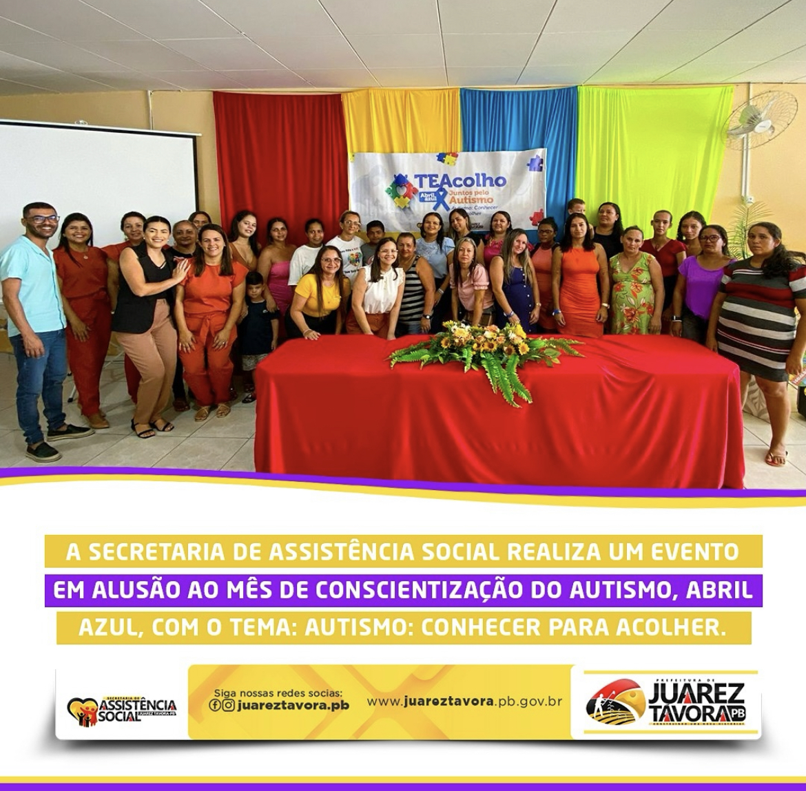 A Secretaria de Assistência Social realiza evento em alusão ao mês de conscientização do Autismo