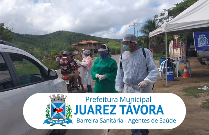 Agentes de Saúde de Juarez Távora realizam ações preventivas em Barreiras Sanitárias no combate ao Covid-19.