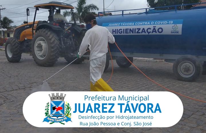 Prefeitura Municipal de Juarez Távora realiza desinfecção por hidro jateamento na Rua João Pessoa e no Conjunto São José.