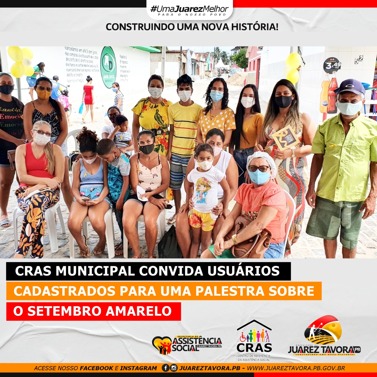 CRAS de Juarez Távora promove palestra sobre o Setembro Amarelo 