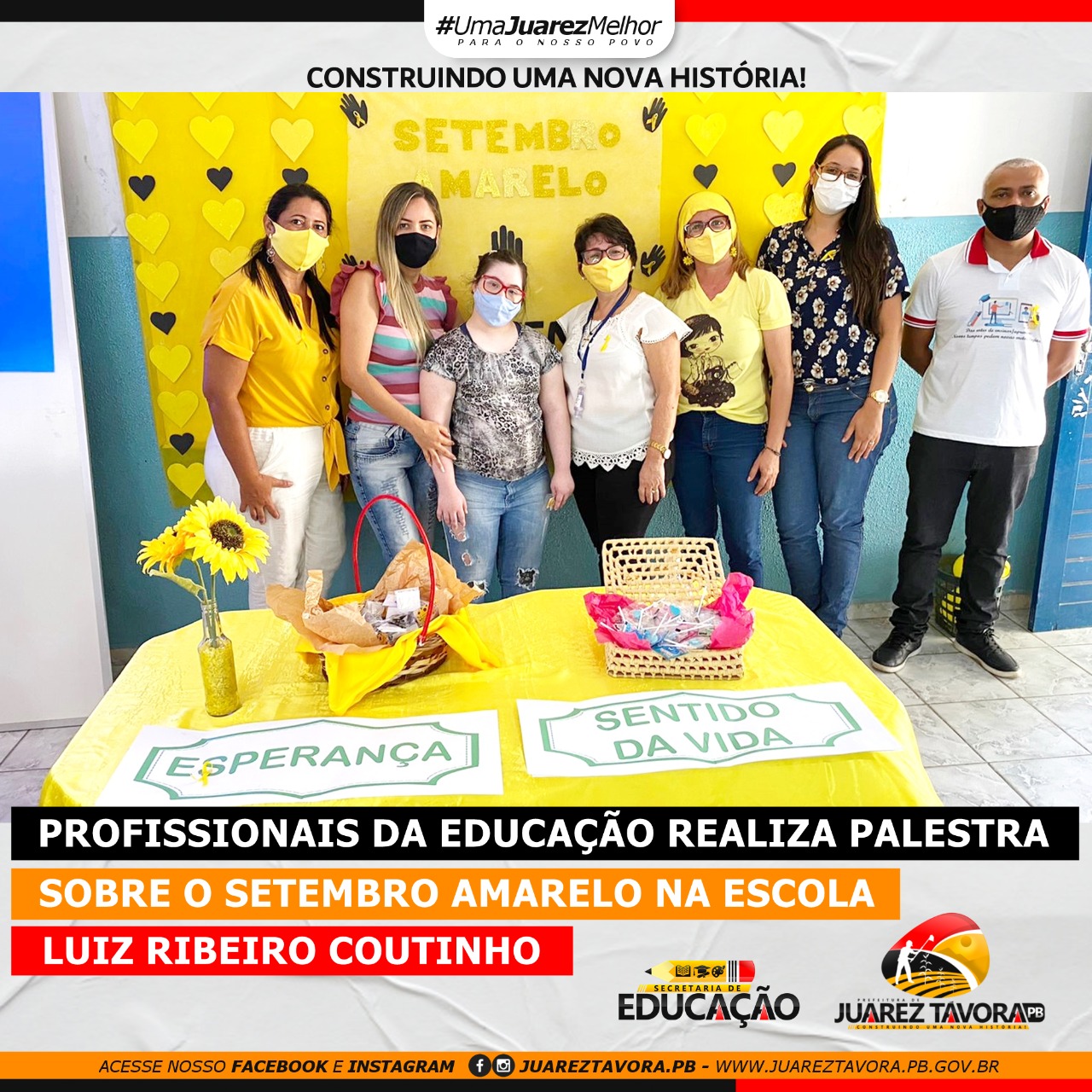 Setembro Amarelo: profissionais da educação de Juarez Távora realizam palestra com foco na prevenção ao suicídio