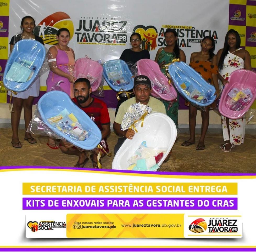 Secretaria de Assistência Social entrega kits de enxovais para as gestantes do CRAS