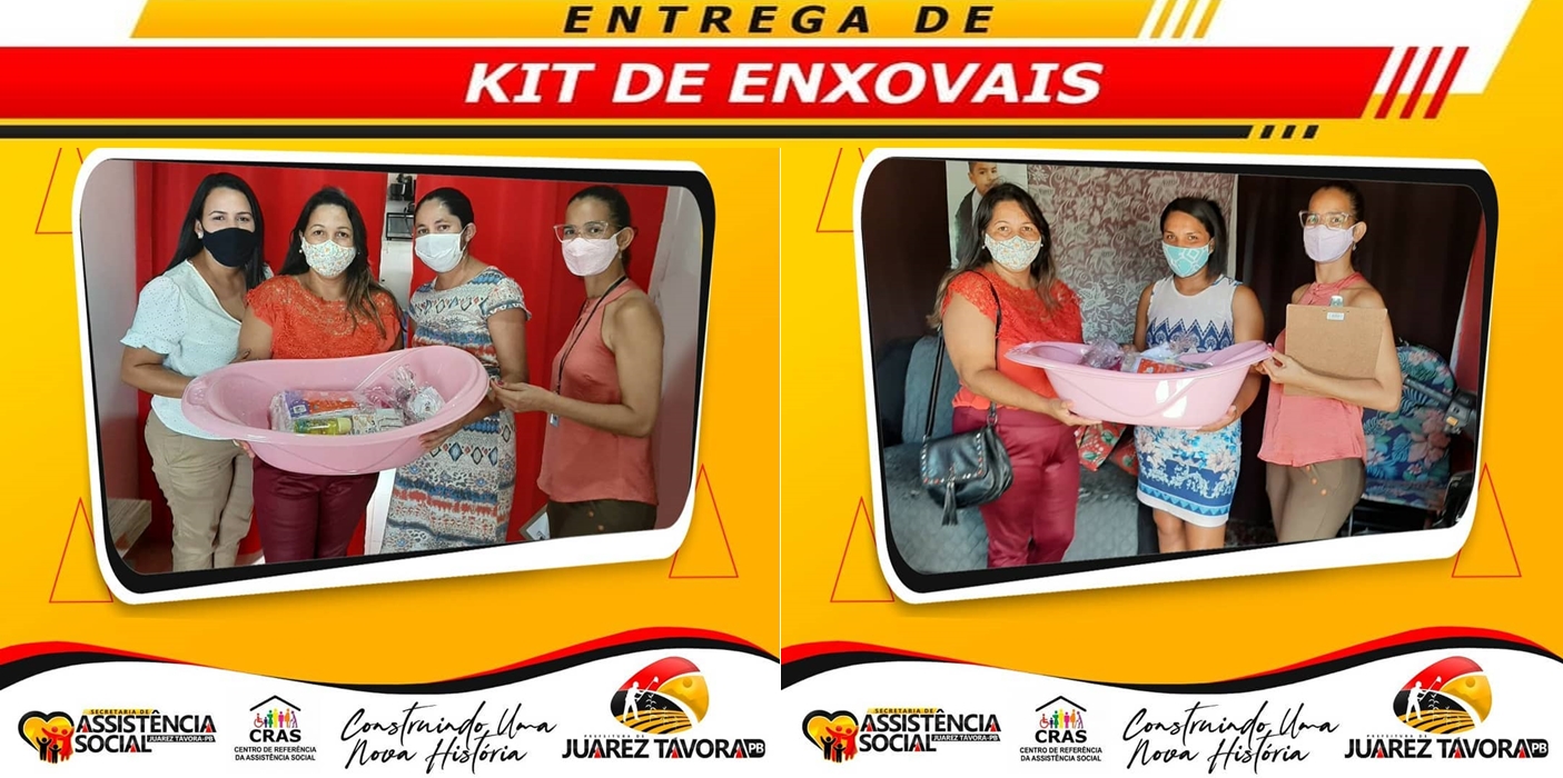 A secretaria de Assistência Social junto com o CRAS entregam kits de Enxovais