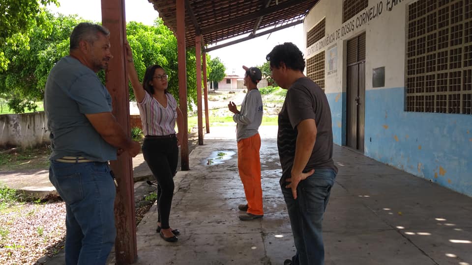 A Secretaria de Infraestrutura de Juarez Távora vistoria o Centro de Convivência dos Idosos, visando sua reforma.