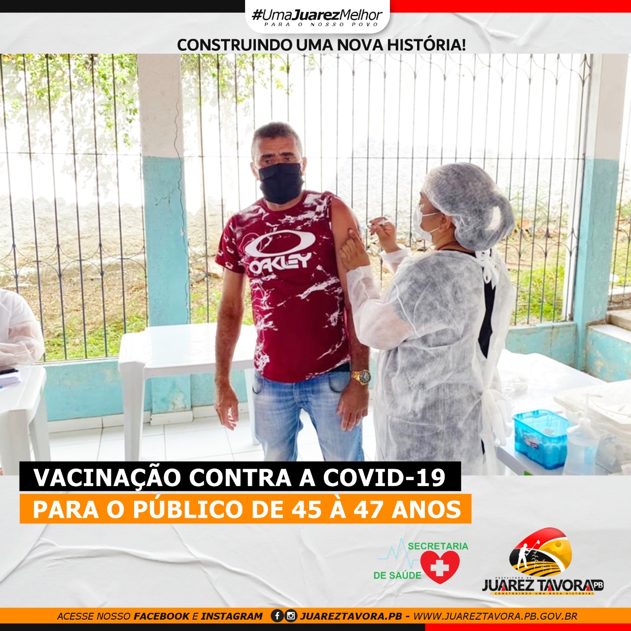 VACINAÇÃO CONTRA A COVID-19 PARA O PÚBLICO DE 45 À 47 ANOS