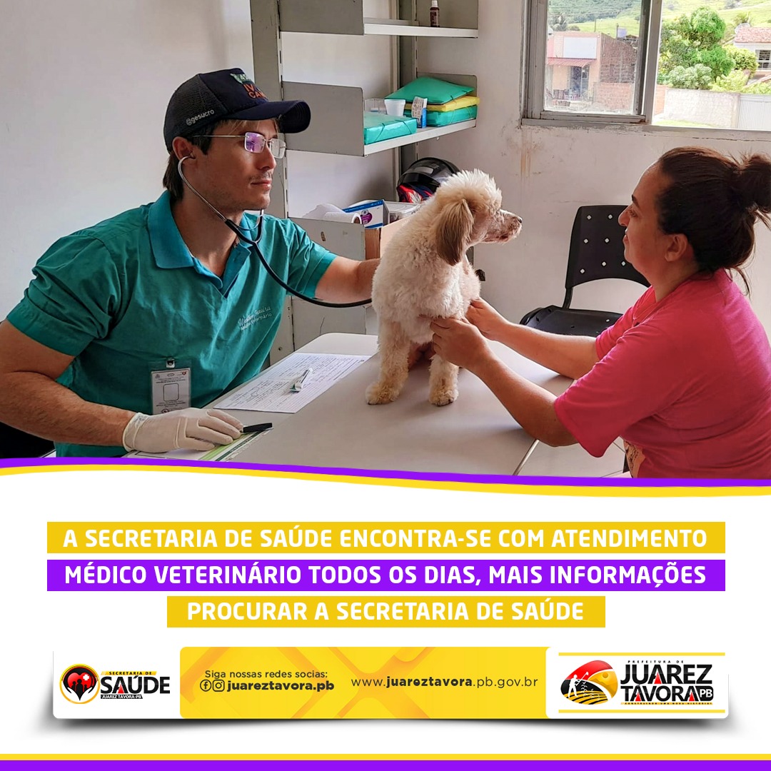 A Secretaria Municipal de Saúde disponibiliza atendimento veterinário grátis em Juarez Távora